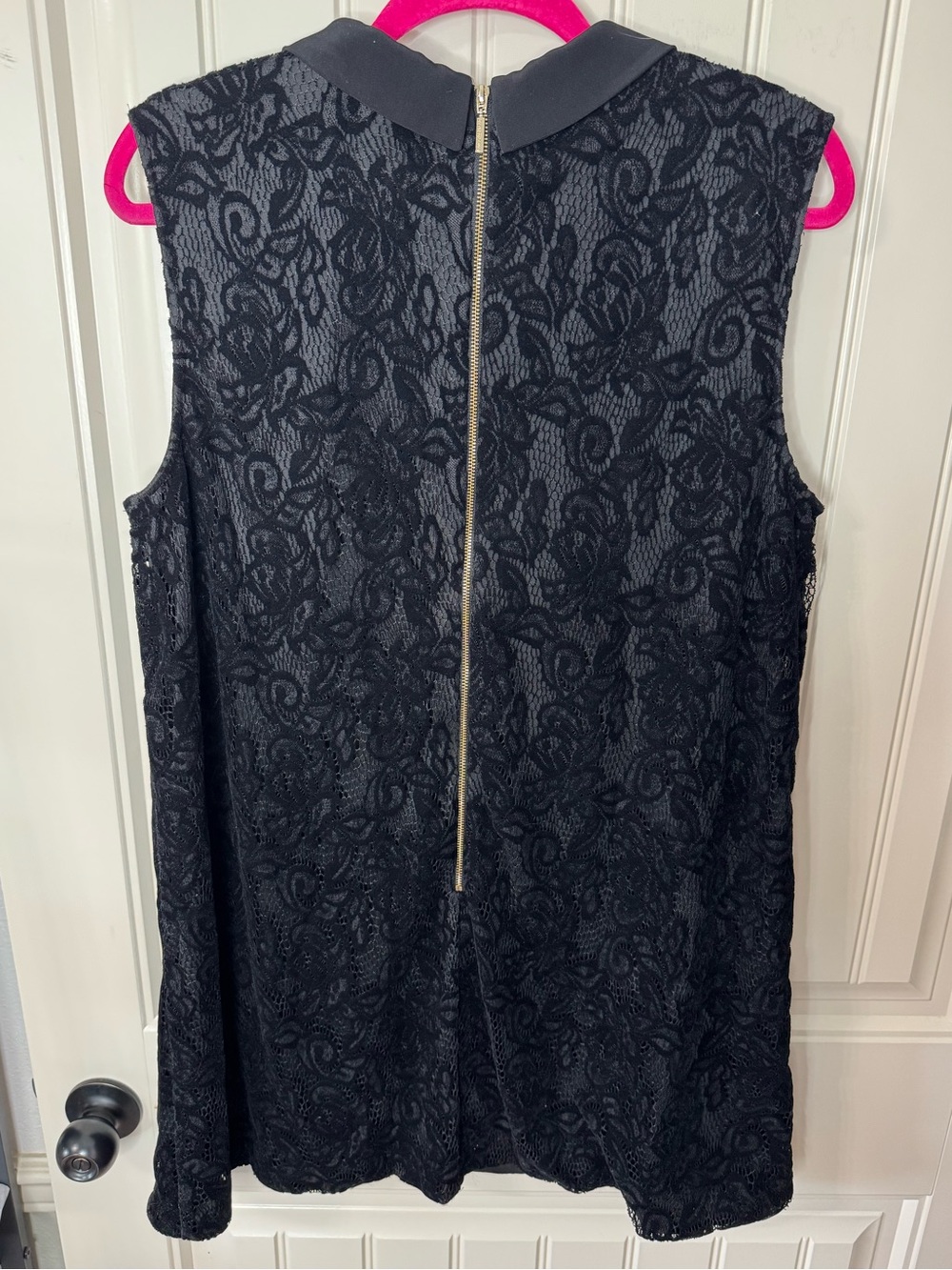 KARL LAGERFELD 🖤 Black Lace Tie-Neck Mini Dress (Women’s Size X-Large) - Picture 8 of 10
